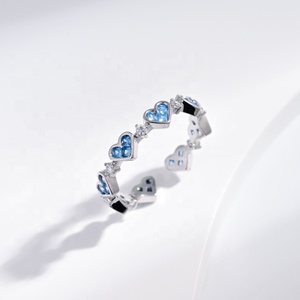 factory price plata 925 <b>silver</b> blue zircon open <b>ring</b> everyday wear gold plated summer Turquoise simple <b>stacking</b> girls <b>rings</b> - Product Image 5