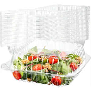 Chất Lượng Tốt Nắp Bản Lề Cookie Món Tráng Miệng Salad Trái Cây Lưu Trữ Dùng Một Lần Nhựa Món Tráng Miệng Container