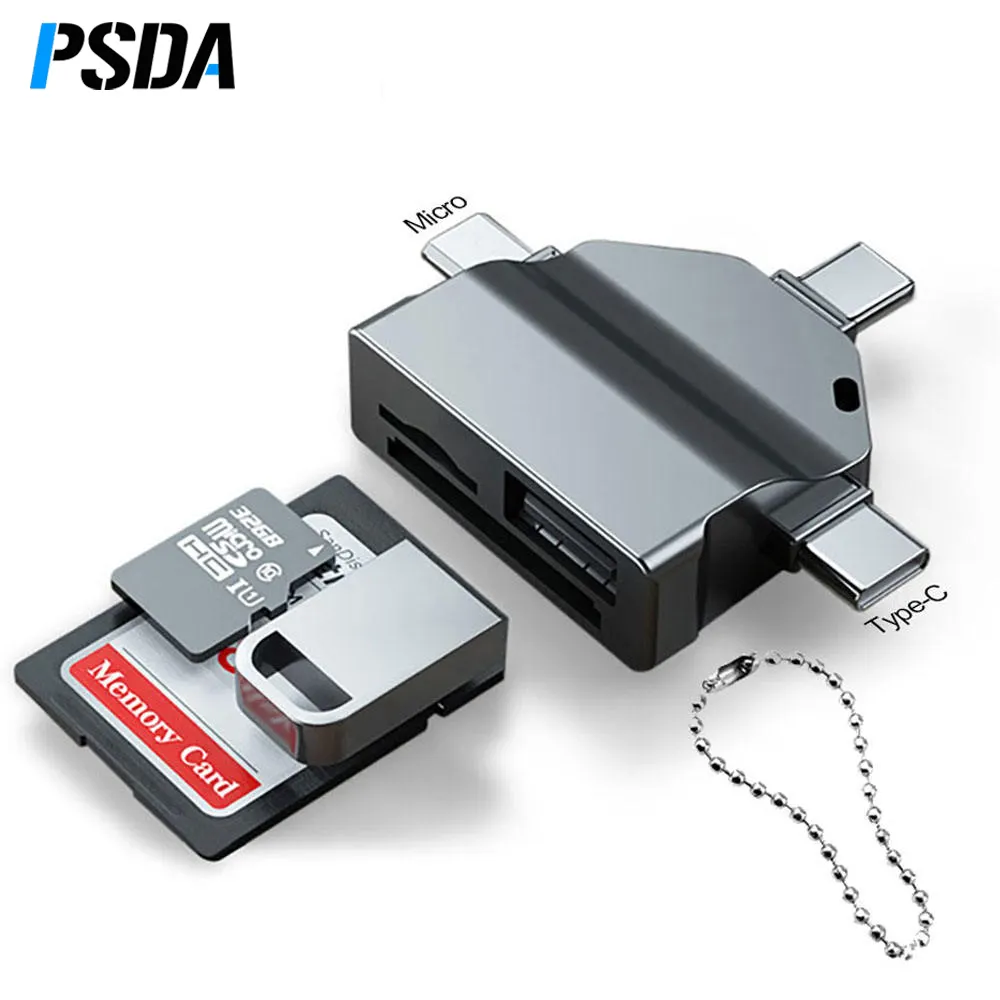 PSDA 3in3 OTG Adapter for phone Micro Type-C To USB SD TF Card Readers 9in1 3in1 Converter for Samsung Huawei Notebooks