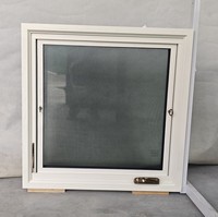 Bardage classique en bois et aluminium Fenêtre à battant composite Triple verre trempé Manivelle Fenêtre résidentielle à battant