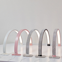 Lampe de table en cristal doré de haute qualité, lampe à ongles UV LED demi-lune de 30 pouces avec support de téléphone, lampe à ongles en forme d'arche pour la beauté