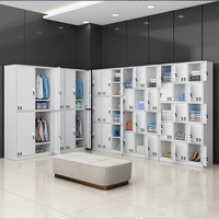 Armoire Métallique à Serrure, Multi-Portes, Casier en Acier pour Vêtements de Sport, Rangement d'Atelier, Armoire en Acier avec Miroir, Casier de Gym