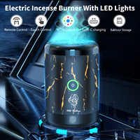 Diffuseur d'arômes électrique portable de luxe arabe des Émirats arabes unis, mini brûleur d'encens USB pour voiture avec lumières LED