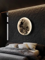 Lámparas de Pared LED Modernas con Forma de Luna, Iluminación Creativa para Pasillos, Decoración de Pared para Sala de Estar, Dormitorio, Fondo, Lámpara Nocturna Decorativa