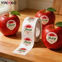 Étiquette personnalisée en vinyle pour fruits, écologique, imperméable, avec pelliculage brillant/mat, en rouleau, pour l'emballage de bananes et de citrons frais