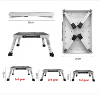 Échelle pliante en acier à 1 marche, tabouret portable pour tout-petits, 3 hauteurs réglables, capacité de charge de 150 kg, antirouille, intérieur/extérieur