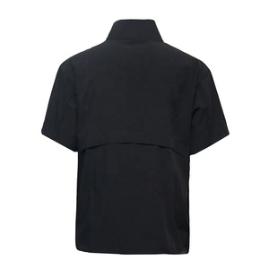 Vente en gros de haute qualité pour <span class=keywords><strong>homme</strong></span> <span class=keywords><strong>noir</strong></span> (à séchage rapide, respirant, résistant au vent) avec un trench-coat à manches courtes à fermeture éclair quart - Product Image 2