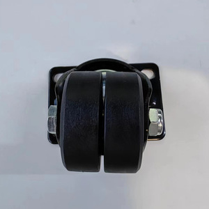 Roue pivotante en nylon noire avec plaque supérieure de 2,0 mm, roulement à billes, résistance industrielle à l'usure - Product Image 2