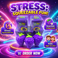 Jouets Squishy Raisins Géants Violets Anti-Stress en TPR Remplis de Farine, Idéal pour Garçons, Filles et Adultes – Cadeau en Boîte – Vente Flash