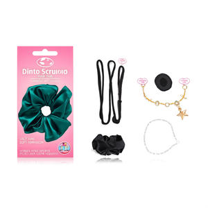 Coletero Dinto de Satén Verde, Elástico para Cola de Caballo, Accesorios para el Cabello para Mujeres y Niñas, Banda para el Cabello de Terciopelo Suave - Product Image 2