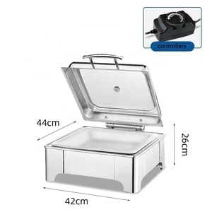 Assiettes en acier inoxydable or pour chargeur électrique nouveau <span class=keywords><strong>design</strong></span> de mariage chauffe-plats <span class=keywords><strong>buffet</strong></span> pour la restauration servant des plats de chauffe-plats - Product Image 4