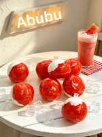 [Smoothie à la pastèque] Boule squishy faite à la main avec texture Vaseline en caoutchouc thermoplastique, couleur glace pastèque, taille 6 cm