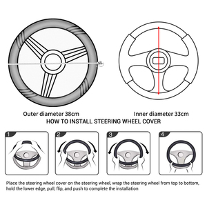 Couverture de <span class=keywords><strong>volant</strong></span> de voiture de luxe GM 38 Cm personnalisé en cuir véritable sport bonne qualité accessoires de sport universels pour la voiture 50 pièces - Product Image 6
