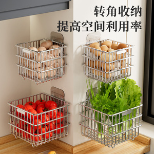 Sea Shark Stainless Steel Egg Storage <b>Basket</b> Wall Mounted No Drill Kitchen Organizer Rectangle Multipurpose - Product Image 5