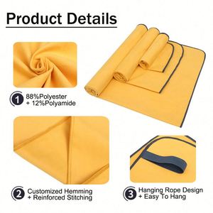 Serviette de sport en microfibre suédée personnalisée avec logo, pour le sport, le camping, les voyages, l'entraînement - Product Image 2