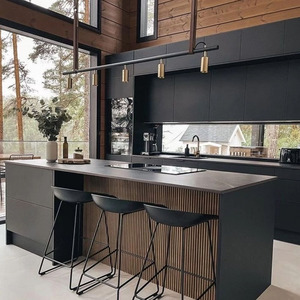 Set Completo di Mobili da Cucina Laccati Nero Lucido, Design Moderno con Top e Chiusura Ammortizzata - Product Image 4