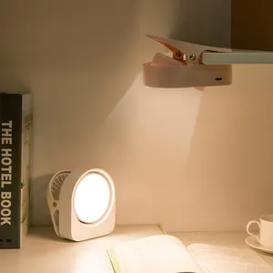 עבודה ומחשבים עין הגנת מיני נטענת שולחן מנורת LED מהדק שולחן מנורת קליפ על קריאת אור למיטה