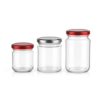 Tarro de vidrio recto vacío de 500ml, 750ml, 1000ml para miel, mermelada y encurtidos con tapa metálica
