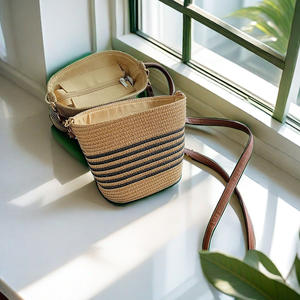 Bolso de Playa de Paja Tejida para Mujer, Estilo Retro Cruzado, para Vacaciones de Verano al Aire Libre y Viajes a la Playa, Novedad 2026 - Product Image 5