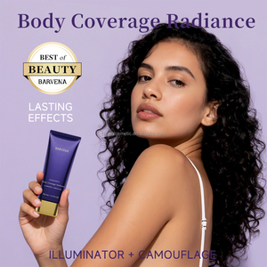 BARVENA <span class=keywords><strong>Correcteur</strong></span> corporel imperméable à couverture complète pour tatouages Cicatrices Tache <span class=keywords><strong>de</strong></span> naissance Finition naturelle hydratante Comprend une brosse applicatrice - Product Image 3