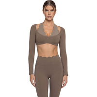 Débardeur moulant pour femme en Spandex/Nylon brossé double face, color-block, anti-transpiration, idéal pour le Yoga et le Pilates