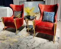 Muebles elegantes de terciopelo para sala de estar, silla de comedor moderna de lujo con respaldo alto y respaldo occassional