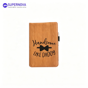 Libreta de Bolsillo con Tapa de Cuero y Bolígrafo, Juego de Porta Libretas de Cuero con Grabado Láser, Mini Libreta Portátil A7 para la Escuela - Product Image 2