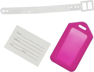 Identificateurs de bagages en plastique avec cordon, étiquettes de voyage imperméables multicolores, étiquettes de valise d'avion, cadeau promotionnel - Product Image 3