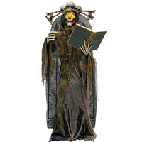 Décoration Lumineuse Mécanique de Grande Taille pour Halloween : Figurine Squelette Collecteur d'Âmes – Accessoire de Scène pour Maison Hantée