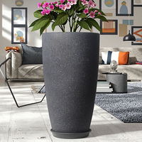 Grand pot de fleurs en plastique pour décoration intérieure/extérieure, design classique, pot de plantation pour jardin