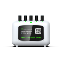 Banco de batería recargable portátil para publicidad de alquiler de 5 ranuras, estación para compartir