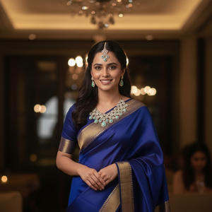 ชุดเครื่องประดับสร้อยคอ ต่างหู และมงกุฎแบบมาังติกก้า ประดับด้วยพลอยมรกตสีเขียวทรงหยดน้ำและทรงรี คุณภาพพรีเมียม - Product Image 1