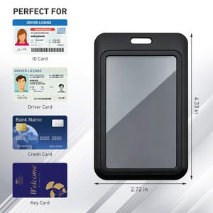 NOVISON Best Selling Double-Sided Transparent PS Material Waterproof Work Badge Sleeve <b>ID</b> Case <b>Tag</b> Holder Office School - Product Image 3