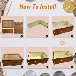 Tirelire en bois réutilisable avec objectif d'épargne et chiffres, défi de tirelire de 1000/10000 USD et Euro pour enfants et adultes, cadeau - Product Image 4