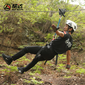 Kit de tyrolienne Xinda avec poignée, poulie, câble en acier, équipement commercial extérieur - Product Image 1