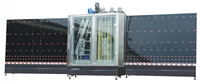 Machine de nettoyage et de séchage entièrement automatique verticale robuste pour murs-rideaux, portes et fenêtres en verre isolant, avec moteur et construction en aluminium