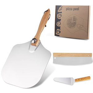 Pala para <span class=keywords><strong>Pizza</strong></span> Plegable de Aluminio de 12 Pulgadas con Mango de Madera, Resistente a Altas Temperaturas, Anti-quemaduras, Juego de Herramientas para Transferir y Cortar <span class=keywords><strong>Pizza</strong></span> - Product Image 5