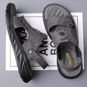 Sandales à sangle en T pour hommes, gris kaki, bande élastique, chaussures de plage à enfiler, semelle souple, respirantes, chaussures d'été pour jeunes de 18 à 40 ans - Product Image 2
