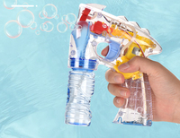 Pistolet à bulles transparent électrique avec son et lumière, avec 2 solutions de bulles, jouets d'été amusants pour enfants, intérieur et extérieur