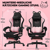 Nouvelle Arrivée Chaise de Gaming Design Moderne Mignonne Respirante Robuste à Dossier Haut Ergonomique Inclinable Pivotante pour Fille