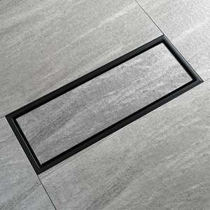 YOTO ท่อระบายน้ำติดพื้นสแตนเลสสีดำแบบเส้นตรงสำหรับพื้นกระเบื้อง - Product Image 5