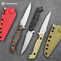Yeehand Couteau à lame fixe en acier inoxydable D2 personnalisable avec poignée G10 pour le camping en plein air et la chasse Support OEM