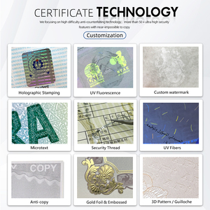 Sicherheitszertifikat-Papierdruck Unsichtbare UV-Tinte Silber Heißprägung Maßgeschneiderte A4-Größe Offsetdruck-Dokument - Product Image 6