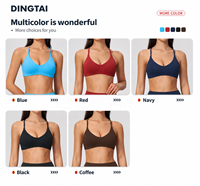 Ensemble de sport côtelé sans couture Dingtai pour femme : soutien-gorge à dos en Y rembourré et short sculptant, contrôle du ventre, séchage rapide, ensemble fitness 2 pièces
