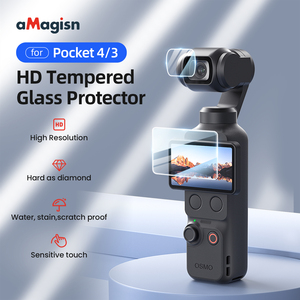 Protecteur d'écran pour caméra AMagisn, films en verre trempé anti-rayures pour DJI Osmo Pocket3/4, <span class=keywords><strong>accessoires</strong></span> pour caméra sportive - Product Image 1