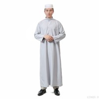 Thobe Blanc Homme Ramadan, Vêtement Ethnique Islamique pour la Prière, Anti-Statique, Choli, Robe Traditionnelle Arabe