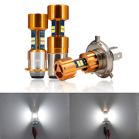 Phare LED pour moto 12V-80V H4 BA20D P15D 6500K, faisceau haut/bas, 8 LED, 7,5W, aluminium aéronautique, super lumineux, moto, scooter