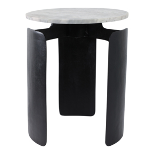 Mesa Auxiliar Pequeña con Tapa de Mármol y Base de Tres Patas para Decoración del Hogar y Sala de Estar - Product Image 4