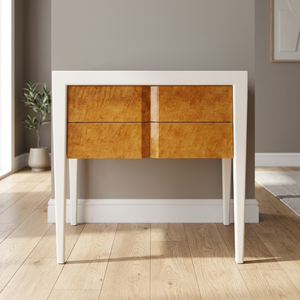 Mesita de Noche Moderna de Madera Blanca con 2 Cajones, Mueble de Dormitorio, Hecho en Indonesia - Product Image 4