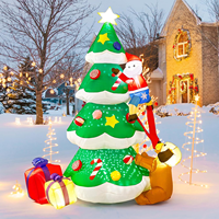 Sapin de Noël gonflable de 7,9 pieds avec Père Noël et chien, boîte cadeau, lumière LED, ornement pour la cour, la pelouse, la maison, la décoration extérieure des fêtes